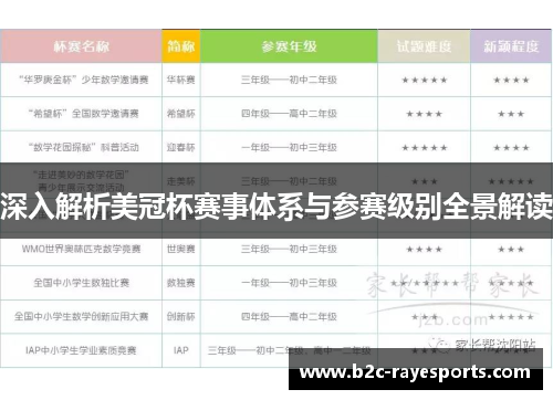 深入解析美冠杯赛事体系与参赛级别全景解读 深入解析美冠杯赛事体系与参赛级别全景解读